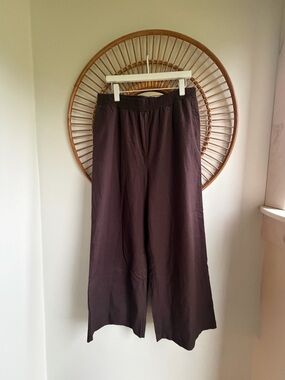 Vintage Wide Leg Pants - Dark Brown